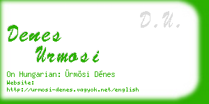 denes urmosi business card