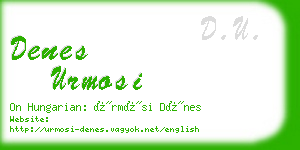 denes urmosi business card